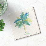 Tropical Palm Tree Tiki Bar Stone Coaster<br><div class="desc">This tropical palm tree stone coaster was designed using a replica of my original watercolor art in shades of blue, green and turquoise. Perfect for your tiki bar and makes great home gifts for kitchen or barware for your beach or vacation summer home. Designed by Victoria Grigaliunas. To see more...</div>
