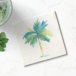 Tropical Palm Tree Tiki Bar Stone Coaster<br><div class="desc">Bring paradise to your tabletop with this tropical palm tree stone coaster, showcasing a replica of my original watercolor art in vibrant shades of blue, green, and turquoise. Perfect for your tiki bar, beach house, or vacation home, it adds a splash of color and coastal style to any setting. These...</div>