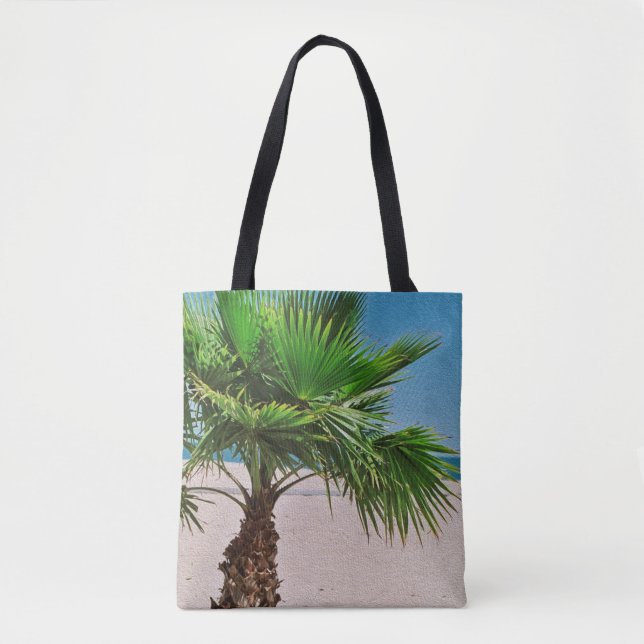 Tropical Palm Tree Tote Bag (Front)