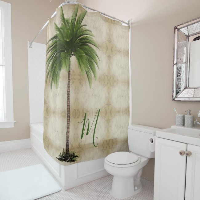 Tropical Palm Tree Vintage Elegant Shower Curtain