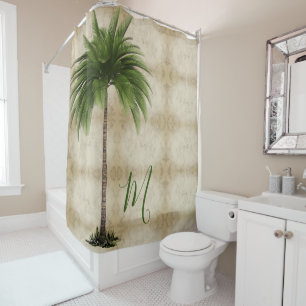 Tropical Palm Tree Vintage Elegant Shower Curtain