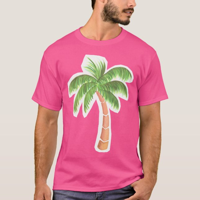 Tropical Palm Tree - Watercolor T-Shirt (Front)