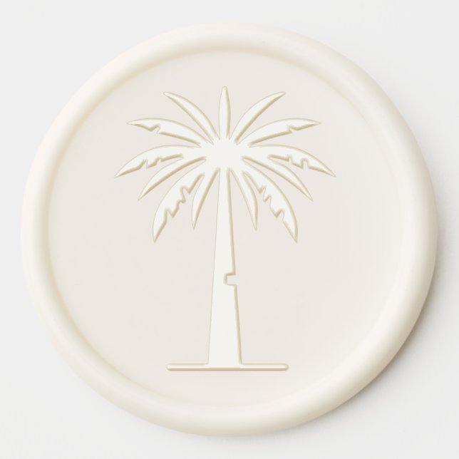 Tropical Palm Tree Wax Seal Sticker (Front)