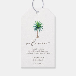 Tropical Palm Tree Wedding Hotel Welcome Gift Tags