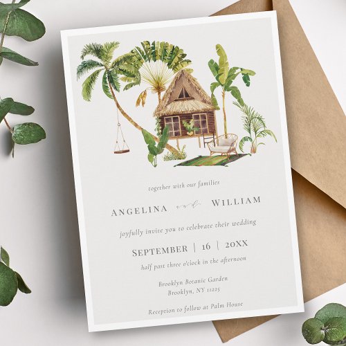 Tropical Palm Tree Wedding Invitation