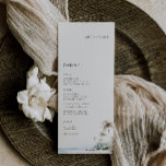 Tropical Palm Tree Wedding Menu Place Card<br><div class="desc">Tropical Watercolor Beach Scene,  wedding menu place card. Features,  modern black typography with 3 course menu. Personalize with guest name and add to your cart individually.</div>