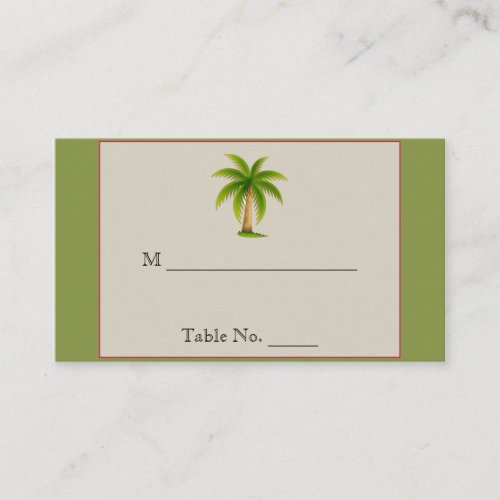 Tropical Palm Tree Wedding Place Cards Business Cards