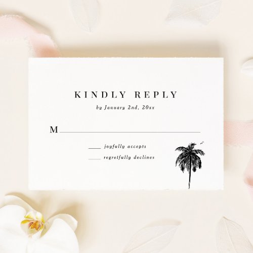 Tropical Palm Tree Wedding Response Card