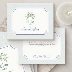 Tropical Palm Tree Wedding Thank You Card