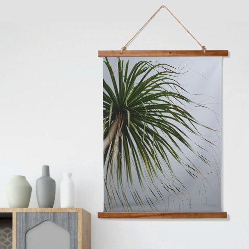 Tropical Palm Tree Windblown Photographic  Hanging Tapestry