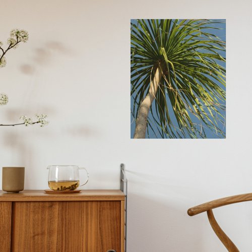 Tropical Palm Tree Windblown Photographic Wood Wall Art