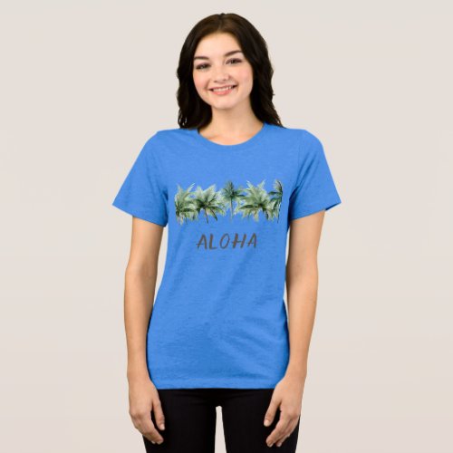 Tropical Palm Trees Aloha Tri_Blend Shirt