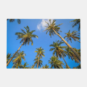 Tropical Palm Trees and Blue Sky Fun Summery Doormat
