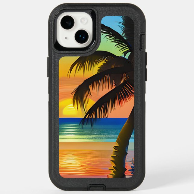 Tropical Palm Trees and Sunsets  Otterbox iPhone Case (Back)