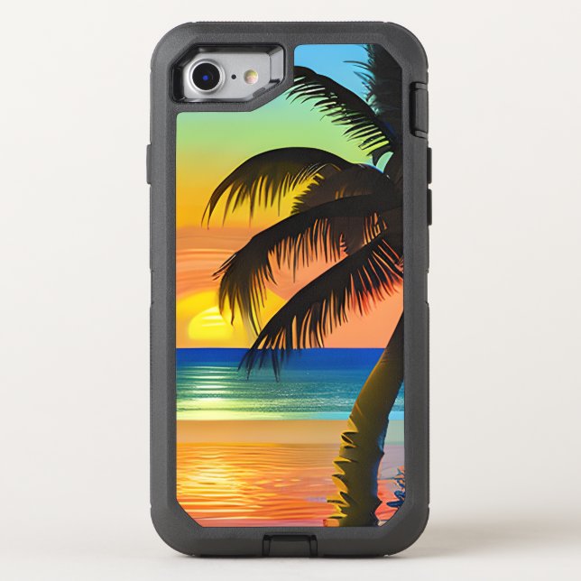 Tropical Palm Trees and Sunsets  Otterbox iPhone Case (Back)