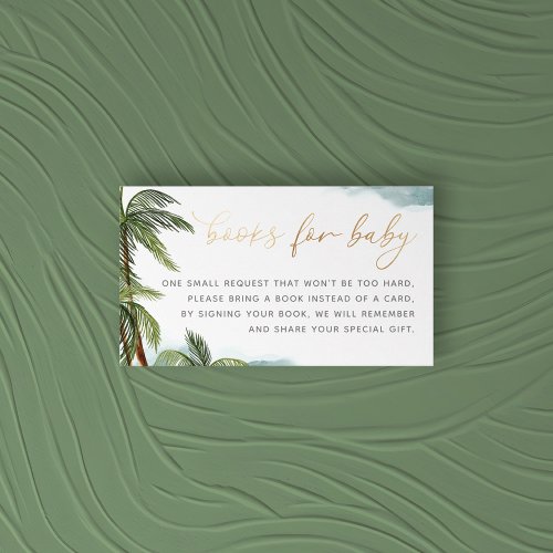 Tropical Palm Trees Baby Shower Books For Baby Enclosure Card