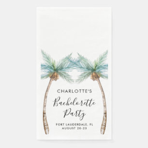 Tropical Palm Trees Bachelorette Party Paper Guest Towels