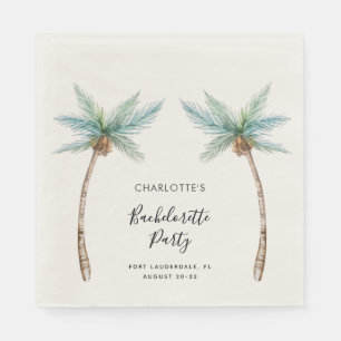 Tropical Palm Trees Bachelorette Party Paper Napkins