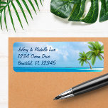 Tropical Palm Trees Beach Address Label at Zazzle