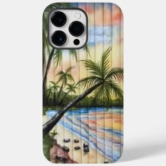 TROPICAL PALM TREES BEACH BLINDS Case-Mate iPhone 14 PRO MAX CASE