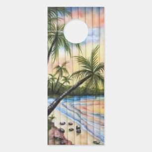 TROPICAL PALM TREES BEACH BLINDS DOOR HANGER