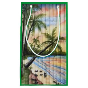 TROPICAL PALM TREES BEACH BLINDS SMALL GIFT BAG