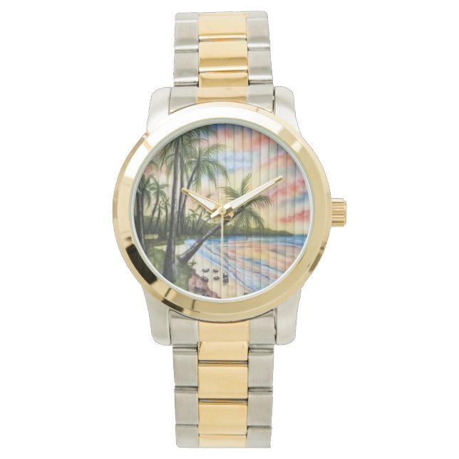 TROPICAL PALM TREES BEACH BLINDS WATCH (Front)