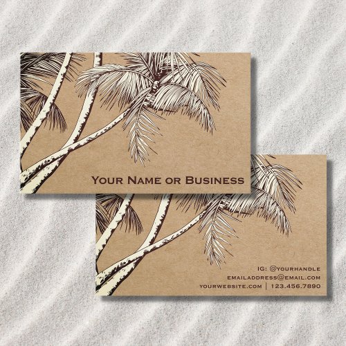 Tropical Palm Trees Beach Business Card