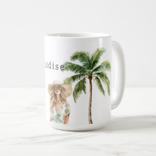 Tropical Palm Trees Beach Coffee Mug