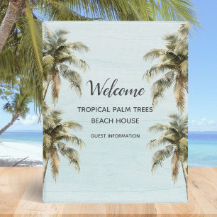 Tropical Palm Trees Beach House Guest Information Mini Binder