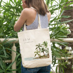 Tropical Palm Trees Beach Sand Monogram Wedding Tote Bag<br><div class="desc">For any further customisation or any other matching items,  please feel free to contact me at yellowfebstudio@gmail.com</div>