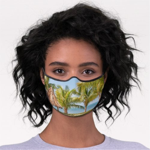 Tropical Palm Trees Beach Sand Nature Premium Face Mask