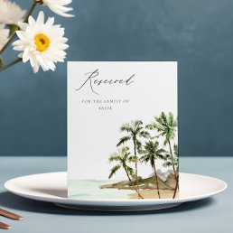 Tropical Palm Trees Beach Sand Wedding Reserved Pedestal Sign