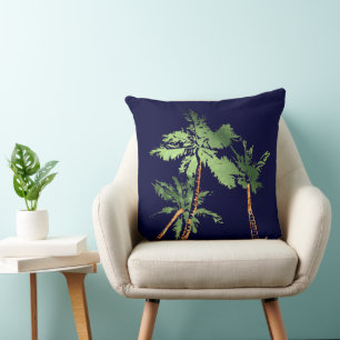 Tropical Palm Trees Beach Summer Hawaii Throw Pillow