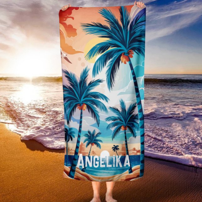 Tropical Palm Trees Beach Towel (Creator Uploaded)