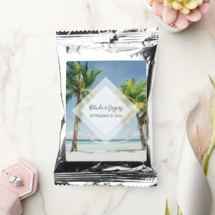 Tropical Palm Trees Beach Wedding Coffee Drink Mix
