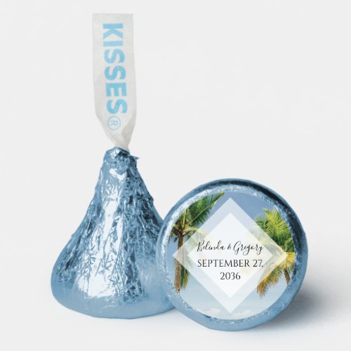 Tropical Palm Trees Beach Wedding Hersheys Kisses