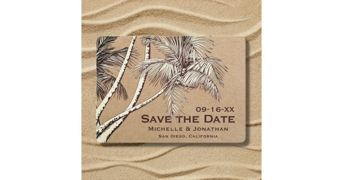 Tropical Palm Trees Beach Wedding Save The Date Zazzle