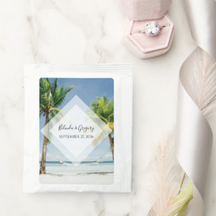 Tropical Palm Trees Beach Wedding Tea Bag Drink Mix