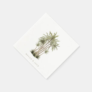 Tropical Palm Trees Beachy Personalized Napkins
