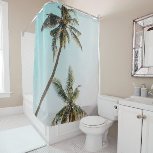 Tropical Palm Trees Beachy Summer Shower Curtain