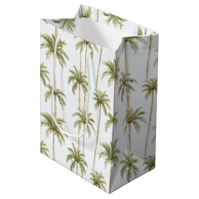 Tropical Palm Trees Birthday Medium Gift Bag (Front Angled)