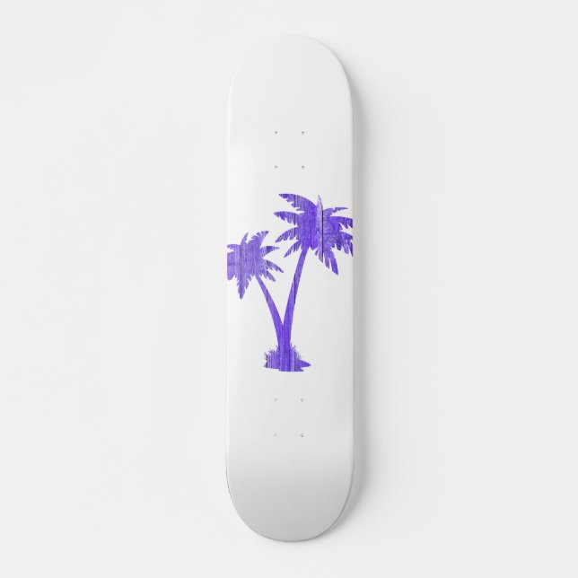 Tropical Palm Trees Black Silhouette Skateboard (Front)