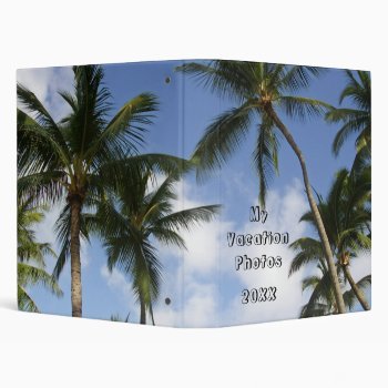 Tropical Palm Trees Blue Sky 3 Ring Binder by timelesscreations at Zazzle