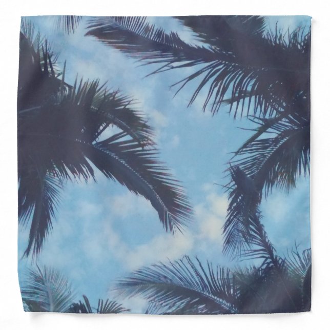 Tropical Palm Trees Blue Sky Bandana (Front)