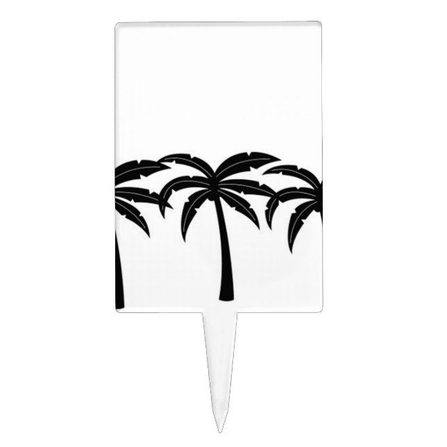 Tropical Palm Trees Cake Topper (Front)