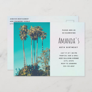 Tropical Palm Trees California Birthday Invitation