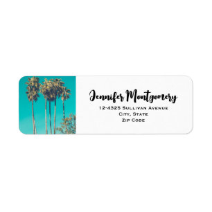 Tropical Palm Trees California Retro Label