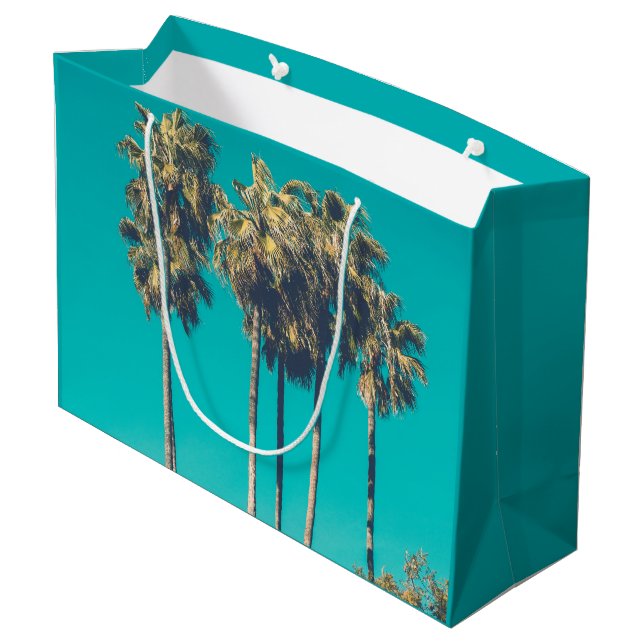 Tropical Palm Trees California Retro Large Gift Bag (Back Angled)