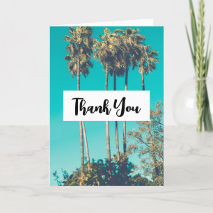 Tropical Palm Trees California Retro Letterpress Thank You Card